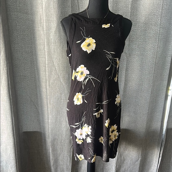 White House Black Market Sheath Dress with Tie Front in Yellow and White - Picture 1 of 5